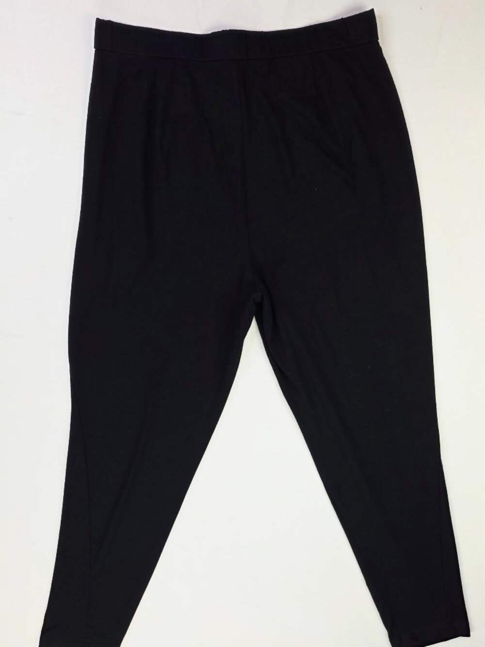 Eileen Fisher Black Viscose Spandex Blend Sz XS 27" Inseam Elastic Waist Pocket